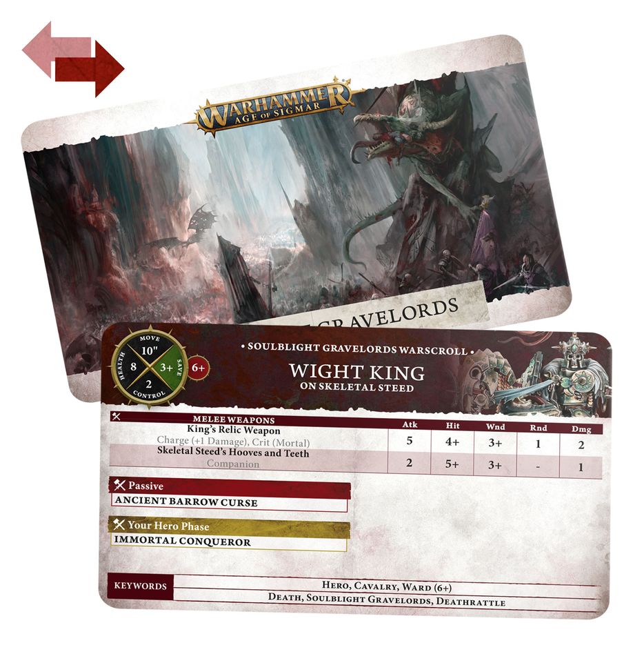 Soulblight Gravelords Deathrattle box, Battletome and Cards.