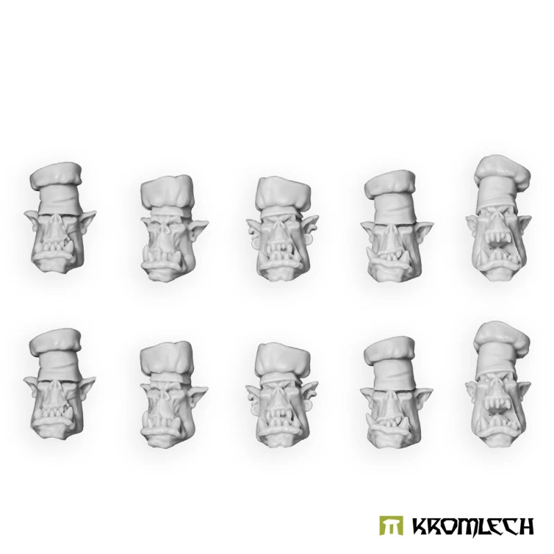 Kromlech Orc Heads in Cook Caps