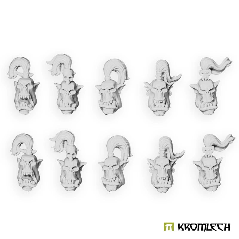 Kromlech Orc Heads with Top Knots