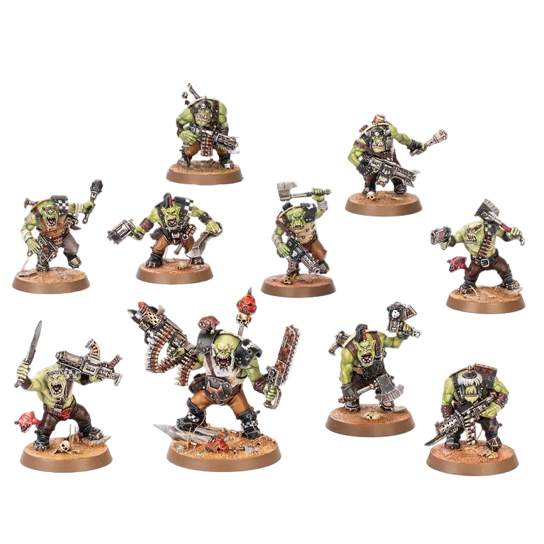 Warhammer 40k Armageddon Ork Boyz miniatures.
