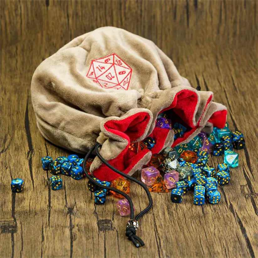 Velvet Vault | Super-Soft Large Dice Bag | Brown