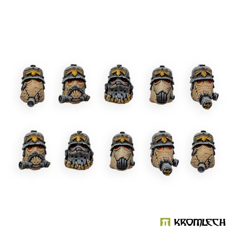 Kromlech Orc Greatcoat Korps Heads in Gasmasks