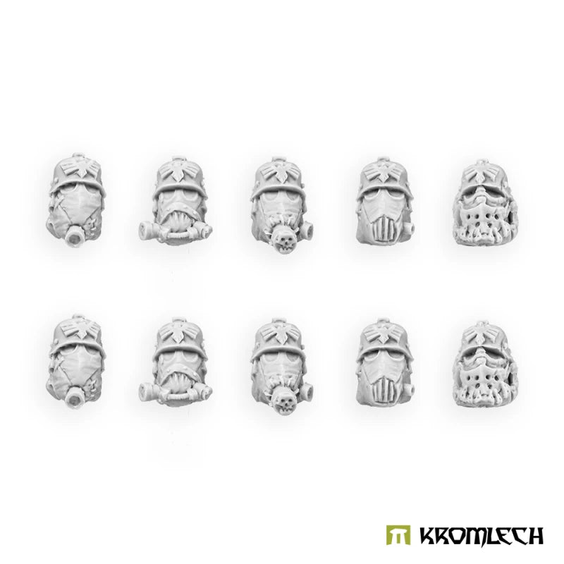 Kromlech Orc Greatcoat Korps Heads in Gasmasks