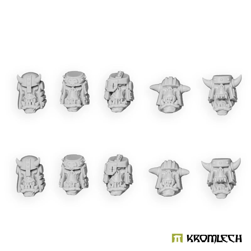 Kromlech Orc Heads in Classic Helmets