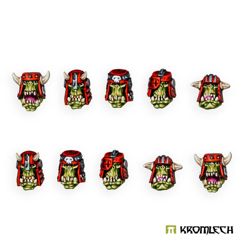 Kromlech Orc Heads in Classic Helmets