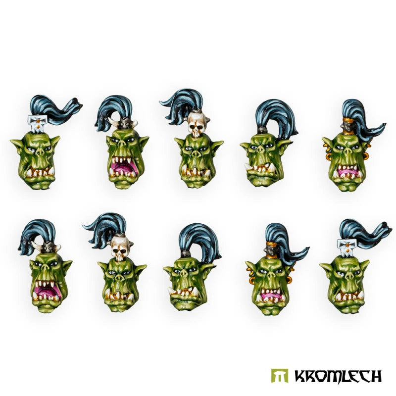 Kromlech Orc Heads with Top Knots